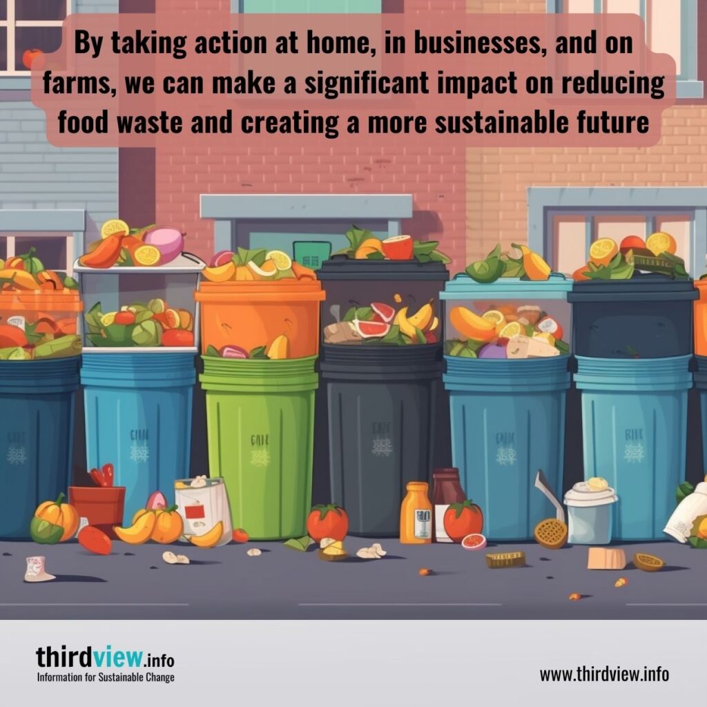 By taking action at home, in businesses, and on farms, we can make a significant impact on reducing food waste and creating a more sustainable future