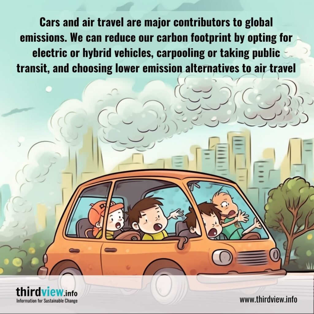Cars and air travel are major contributors to global emissions