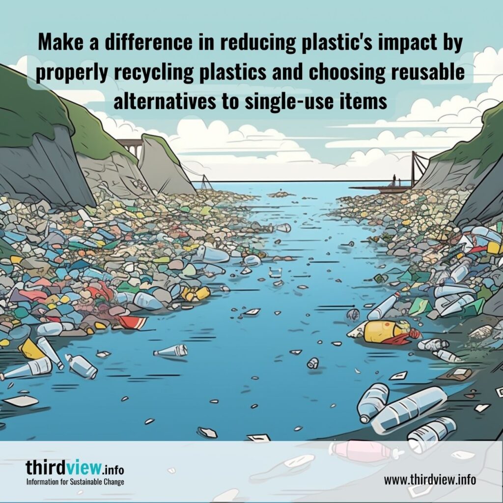 Make a difference in reducing plastic's impact by properly recycling plastics and choosing reusable alternatives to single-use items