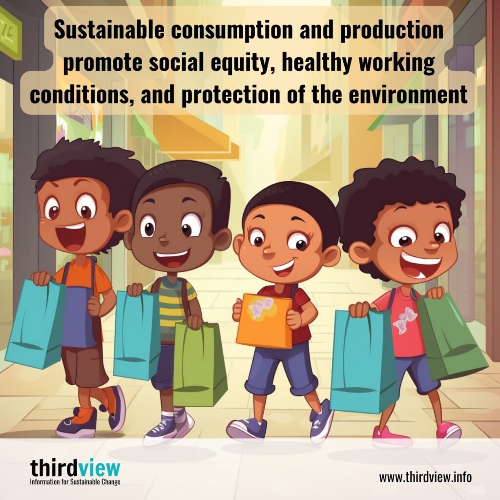 Sustainable consumption and production promote social equity, healthy working conditions, and protection of the environment